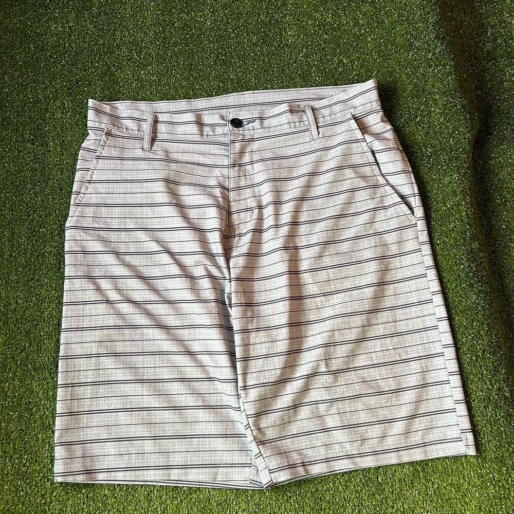 Burnside Men's Grey and Cream Shorts